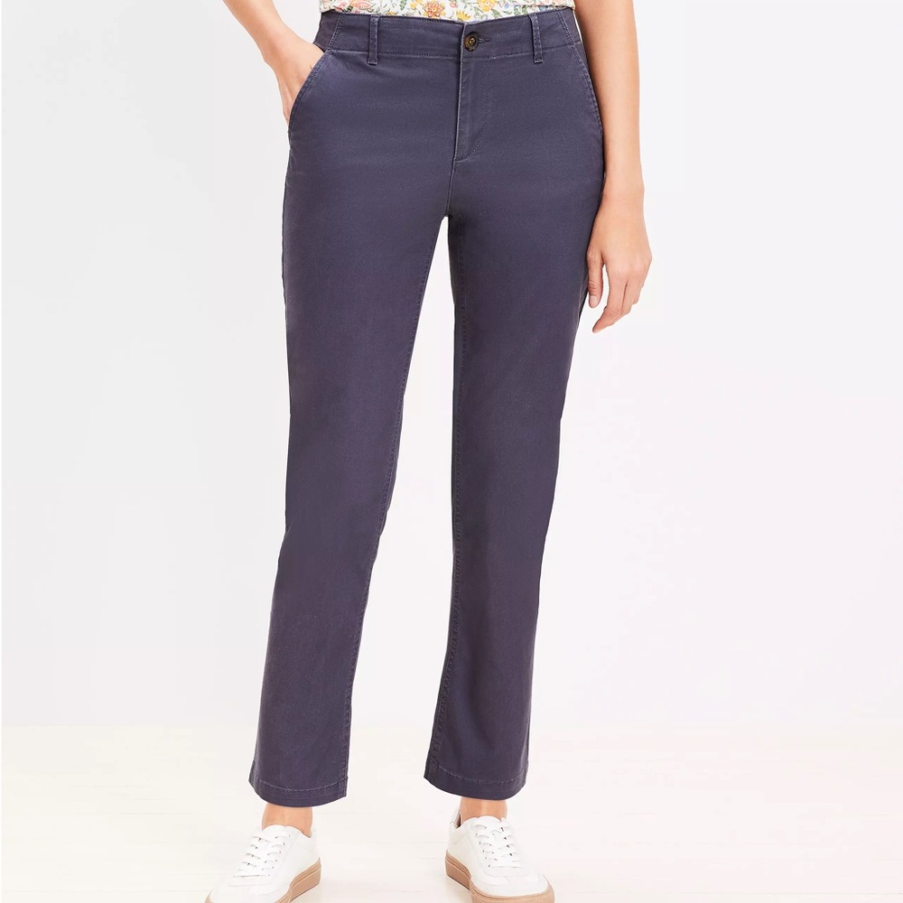 LOFT Gray Ankle Cropped Pants